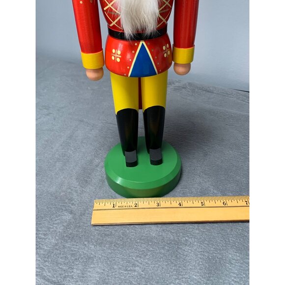 Erzgebirge German Nutcracker Figurine Red Yellow Outfit Faux Fur Accents Gold-Ti - Picture 8 of 10